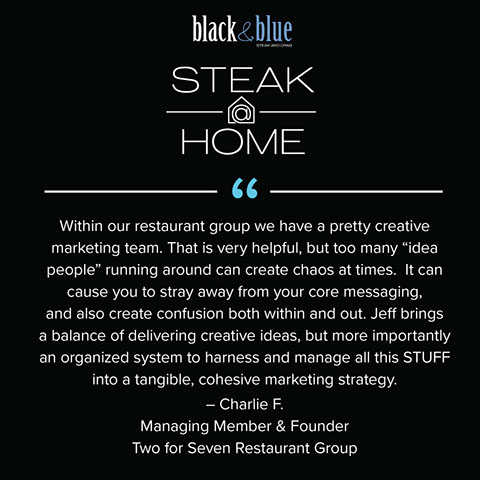 Black and Blue Steak at Home Logo Reversed